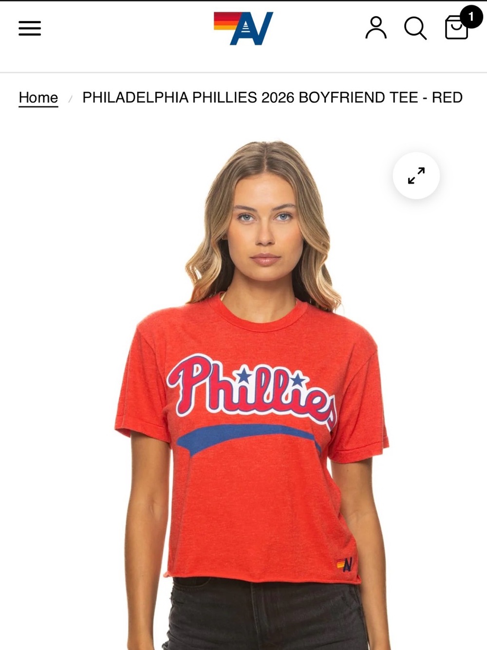 Aviator Nation Phillies Boyfriend Tee-NWT
